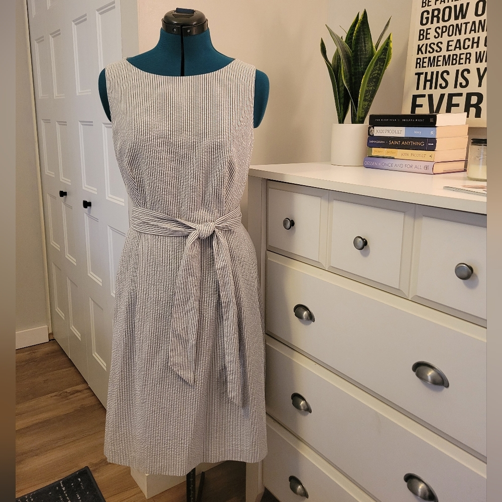 Anne Klein Striped Dress with Pockets